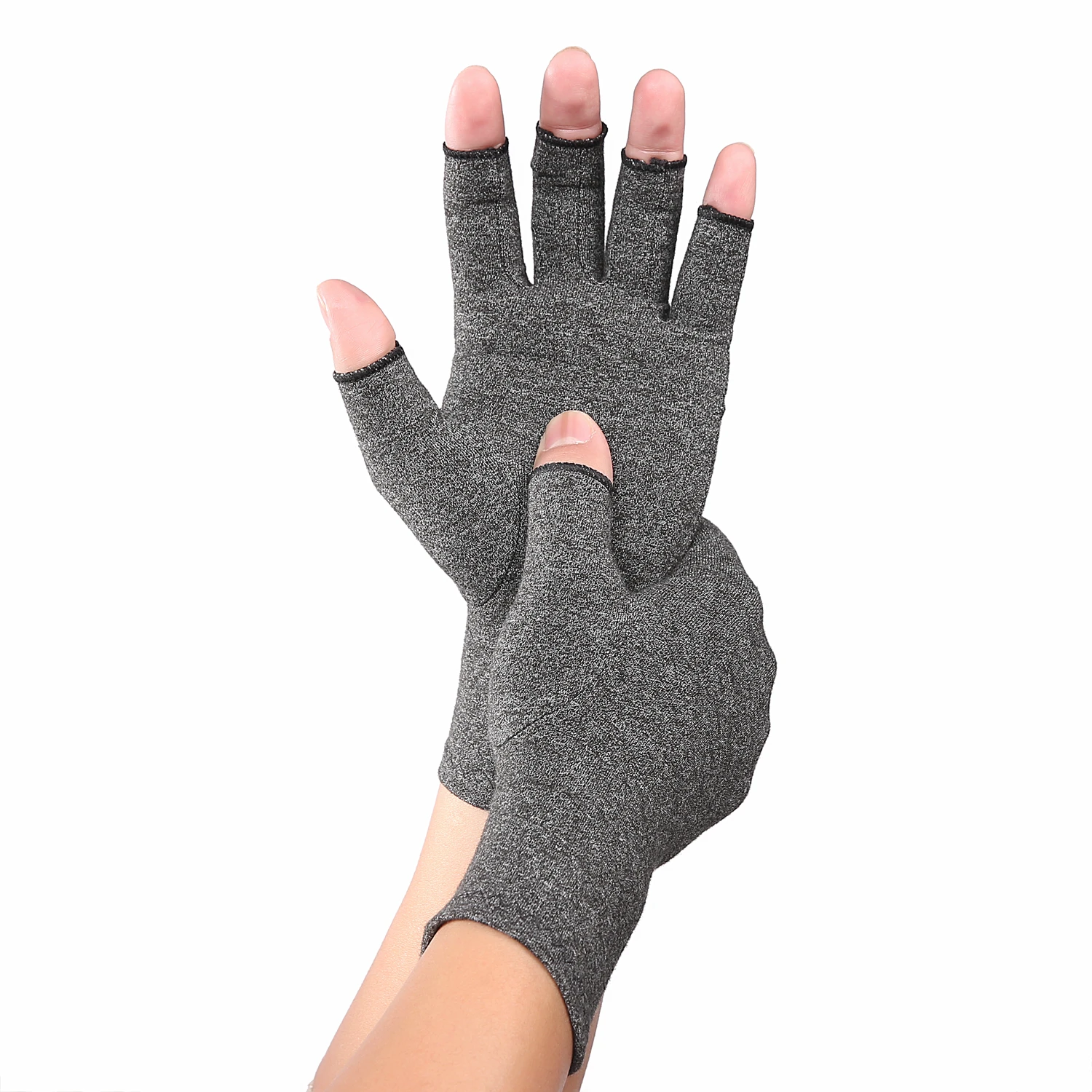 Relieve Hand Discomfort with 1pair Fingerless Compression Gloves