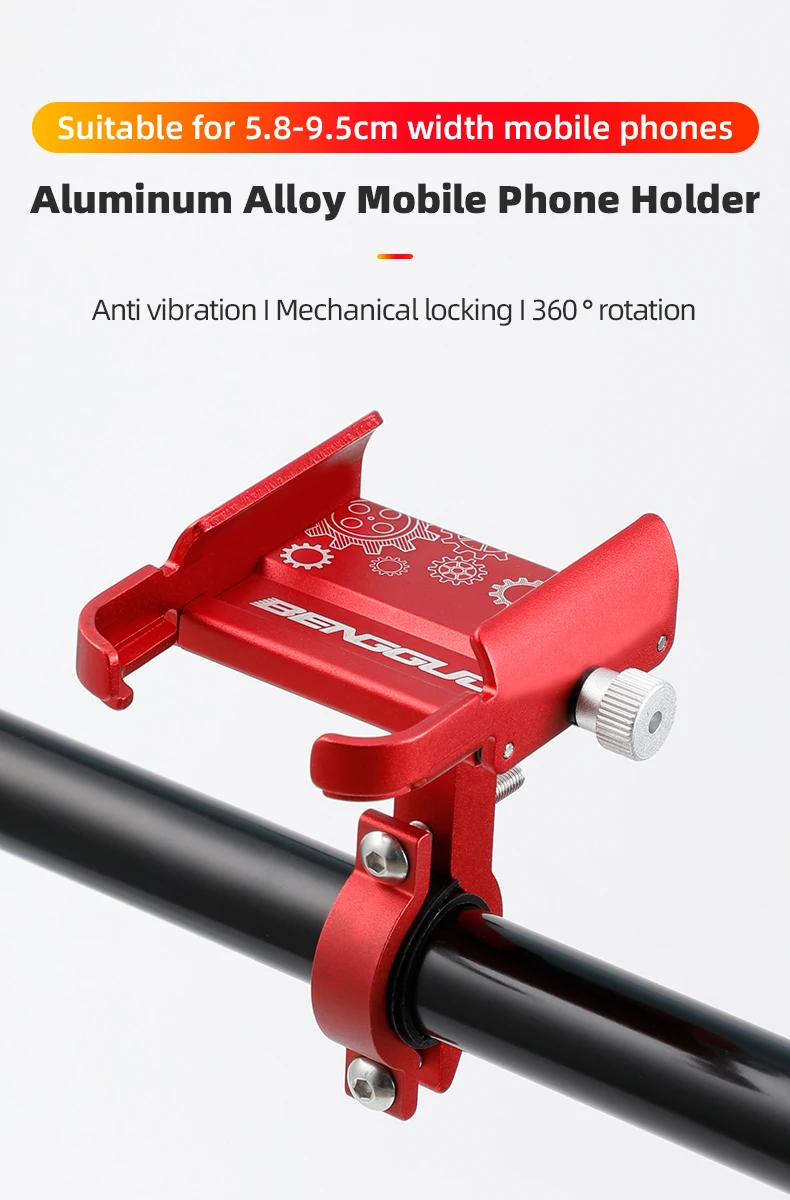 Bike Phone Holder 360 Rotation Bicycle Phone Holder for 4.7-7.0 Inch Devices Motorcycle Handlebar Mobile Phone Stand