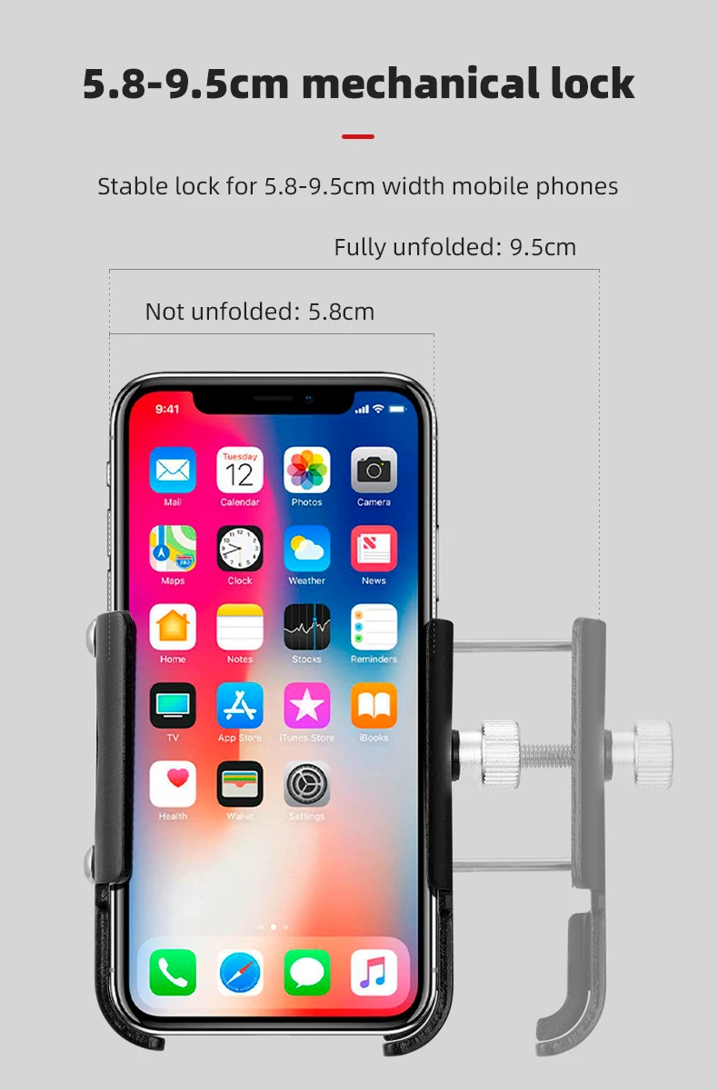 Bike Phone Holder 360 Rotation Bicycle Phone Holder for 4.7-7.0 Inch Devices Motorcycle Handlebar Mobile Phone Stand