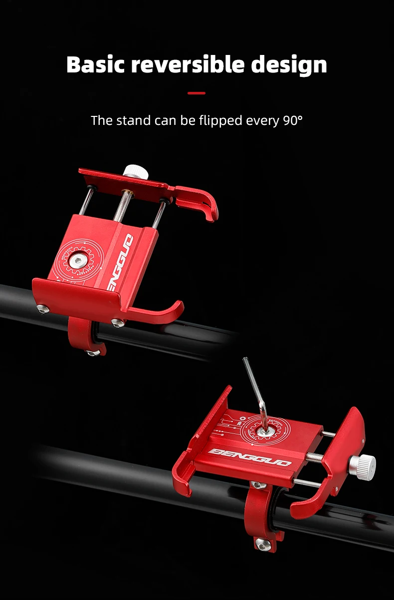 Bike Phone Holder 360 Rotation Bicycle Phone Holder for 4.7-7.0 Inch Devices Motorcycle Handlebar Mobile Phone Stand