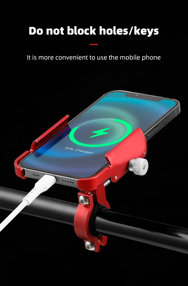 Bike Phone Holder 360 Rotation Bicycle Phone Holder for 4.7-7.0 Inch Devices Motorcycle Handlebar Mobile Phone Stand