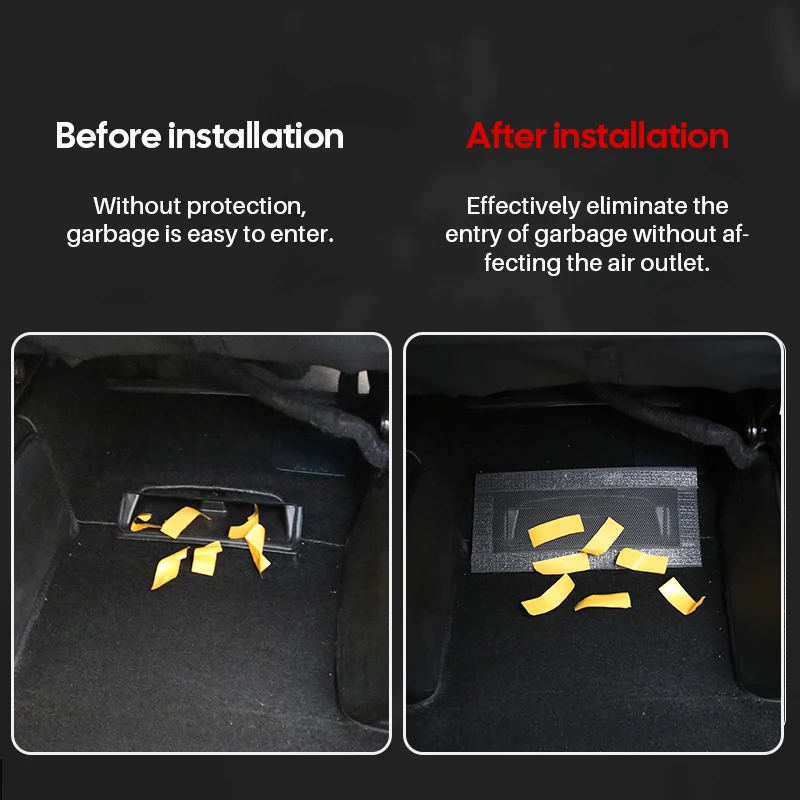TESY For Tesla All Model YL Y Juniper Launch Model 3 Highland Air Outlet Under Seat Protective Cover 1 Pair Vent Mesh Filter