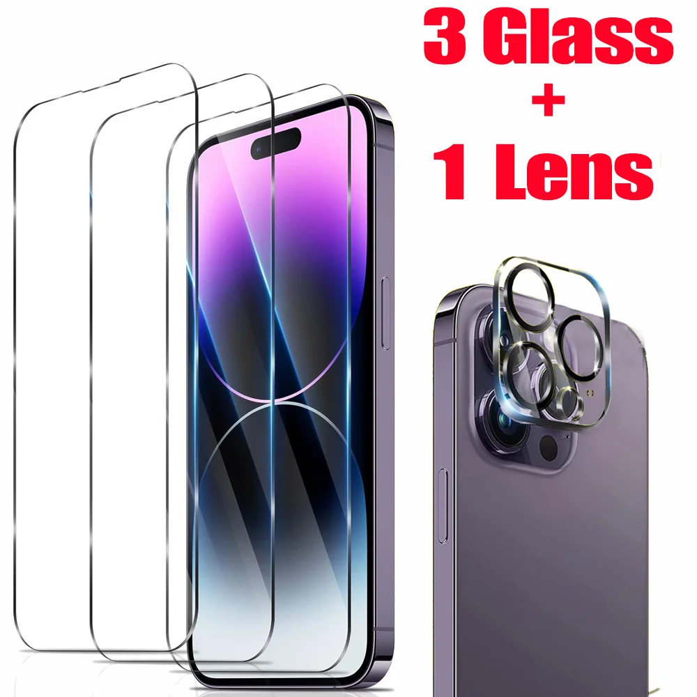 Screen Protection For iPhone 16 15 17 18 14 13 12 11 Pro Max Tempered Glass iPhone 15 Pro Camera Lens Film iPhone 16 Plus 13 Min