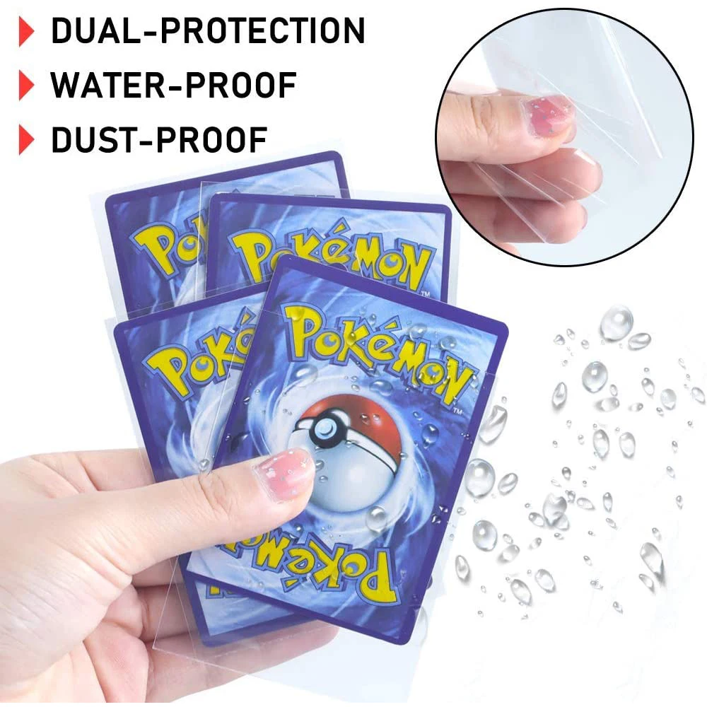 100pcs Transparent Card Sleeves fit for Playing Games TCG Protector PKM PTCG Cards Folder Yugioh sports photo Case Holder Toy