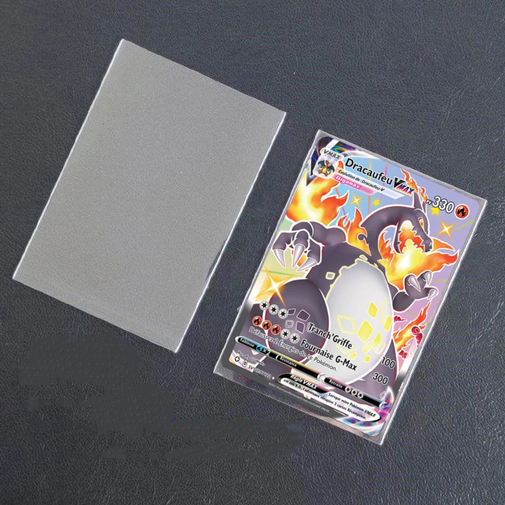 100pcs Transparent Card Sleeves fit for Playing Games TCG Protector PKM PTCG Cards Folder Yugioh sports photo Case Holder Toy