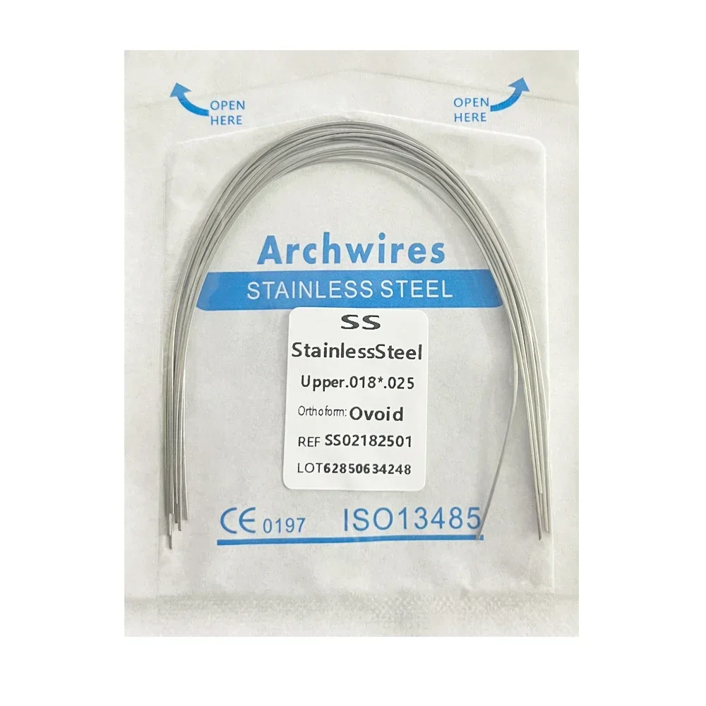 10pack Dental Arch Wires Orthodontic Super Elastic Stainless Steel Round Rectangle Archwire Lower/Upper 012/014/020/16x16/16x22