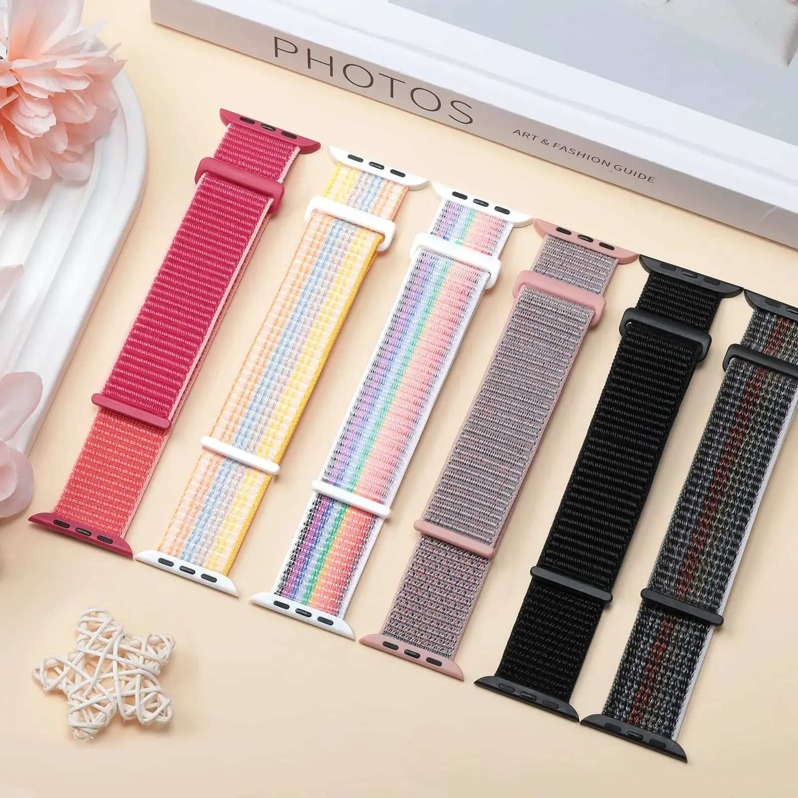Nylon Loop Strap for Apple Watch Band 46mm 40mm 44mm 45mm 42mm 41mm 38mm Smart Belt Bracelet for IWatch Ultra 49mm 8/7/6/SE/5/4