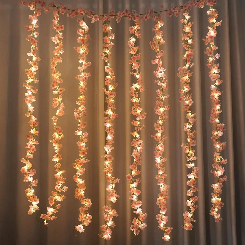 180CM Artificial Sakura Flowers Vine for Wedding Decoration Garden Arch Home Room Decor Party Bridal Fake Silk Outdoor Ornament