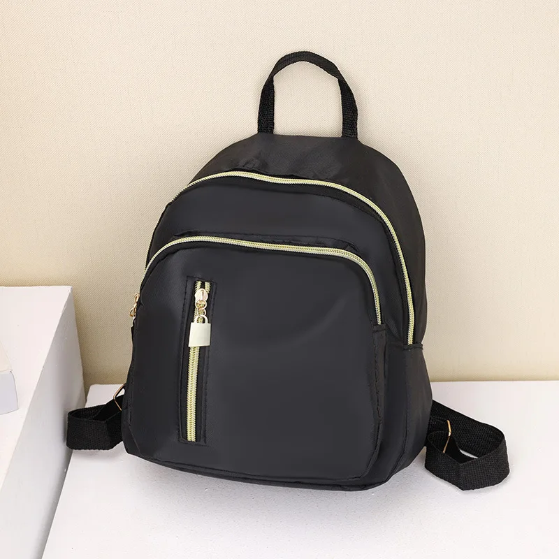 Women's Multi-Function Fashion Girl Nylon Daypack Travel Cute Mini Backpack Men Shoulder Bag Black Purse Hot
