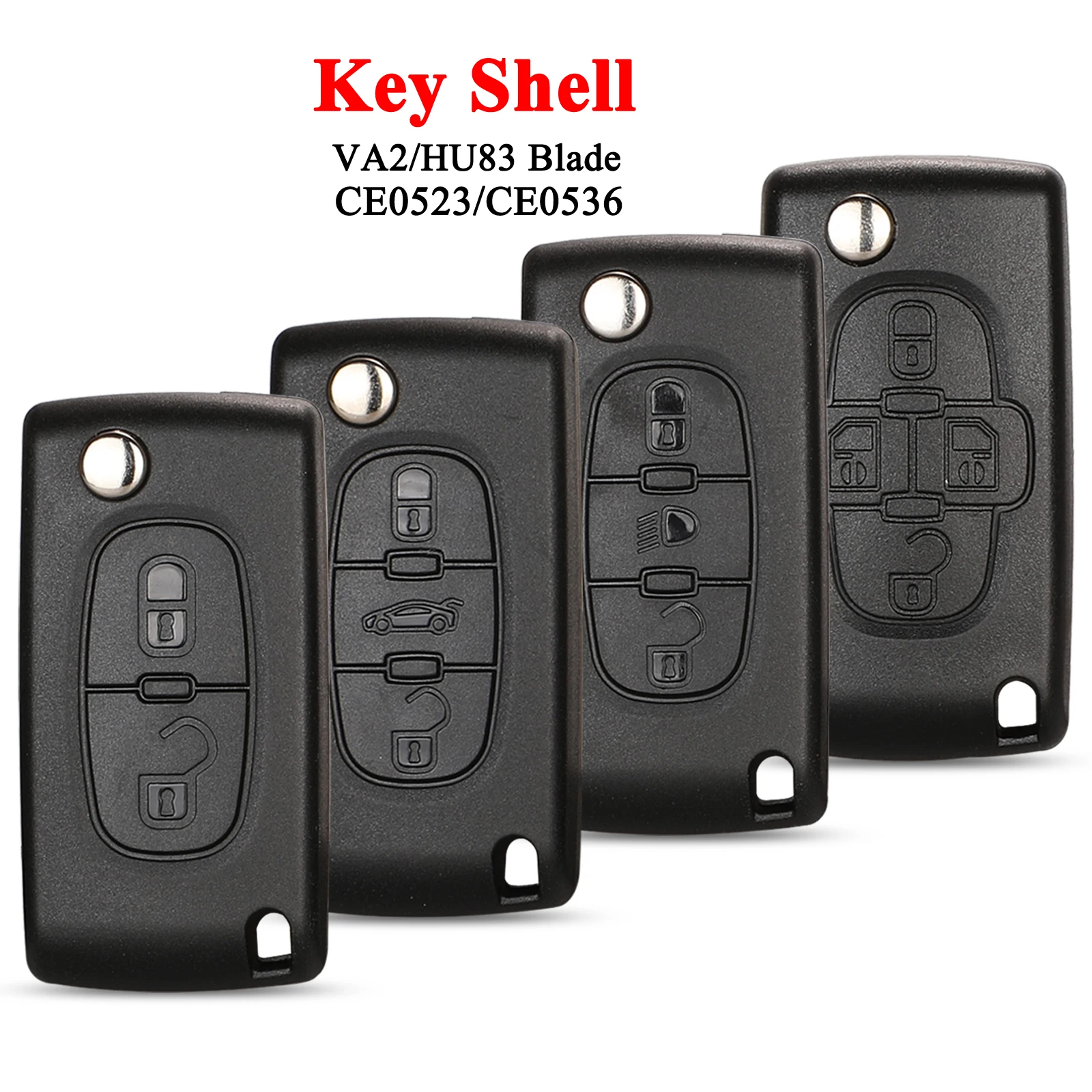 Jingyuqin 2/3 Buttons for Peugeot 207 307 308 407 607 807 For Citroen C2 C3 C4 C5 C6 Auto Remote key Case Va2/Hu83 CE0523 CE0536