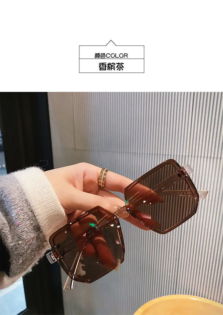 Big Frame Vintage Sunglasses Women Men Brand Square Sun Glasses Retro Eye Glasses Goggle for Male Female Polygon Sunglasses 