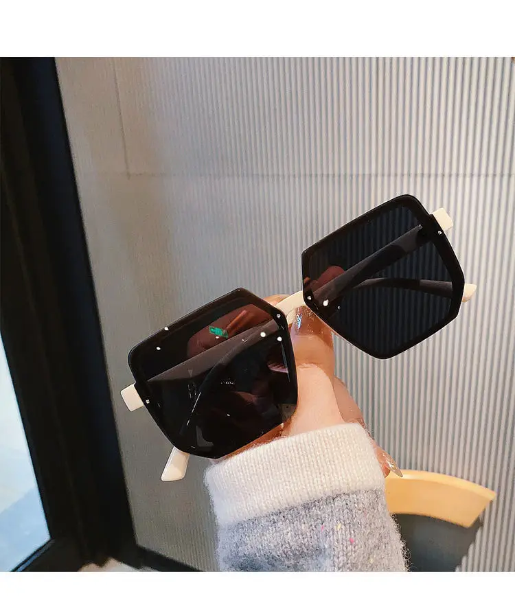 Big Frame Vintage Sunglasses Women Men Brand Square Sun Glasses Retro Eye Glasses Goggle for Male Female Polygon Sunglasses 