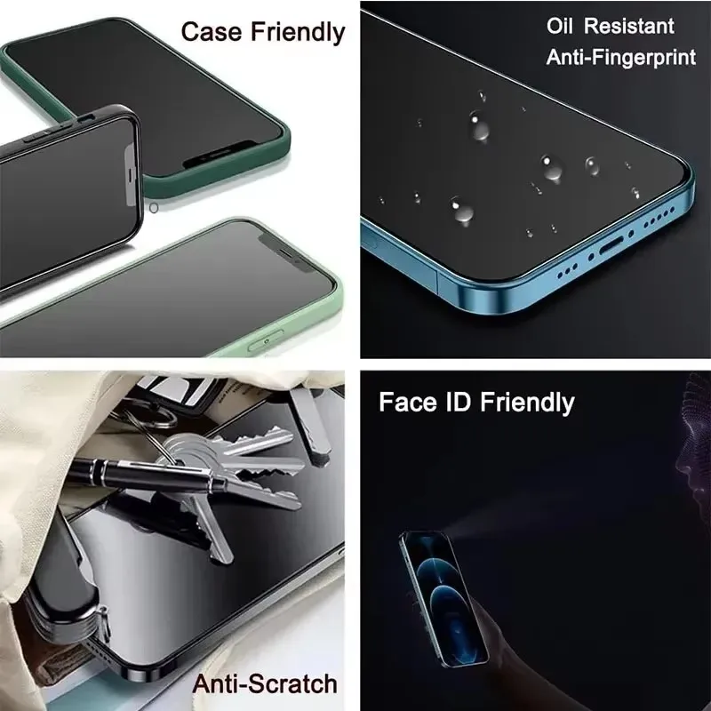 1-5PCS Anti-Spy Glass for iPhone 15 14 13 12 11 Pro Max Mini X XS XR 7 8 6 Plus Privacy Screen Protector For iPhone 17 16 17Air