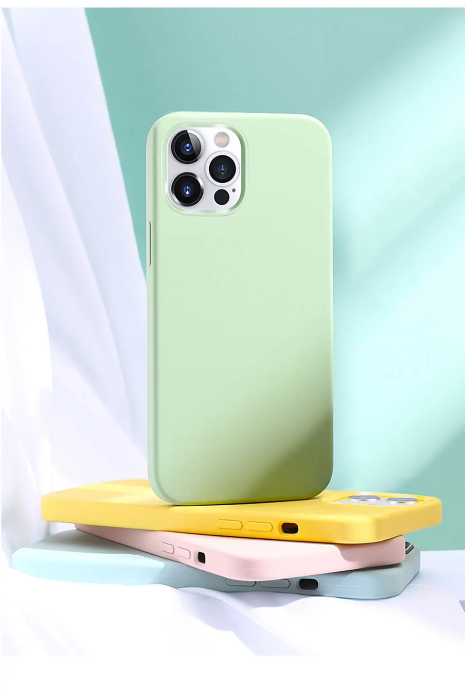 Original Liquid Silicone Phone Case For APPLE iPhone 11 13 12 14 15 16 Pro Max Plus 16E Cases Shockproof Protective Back Cover
