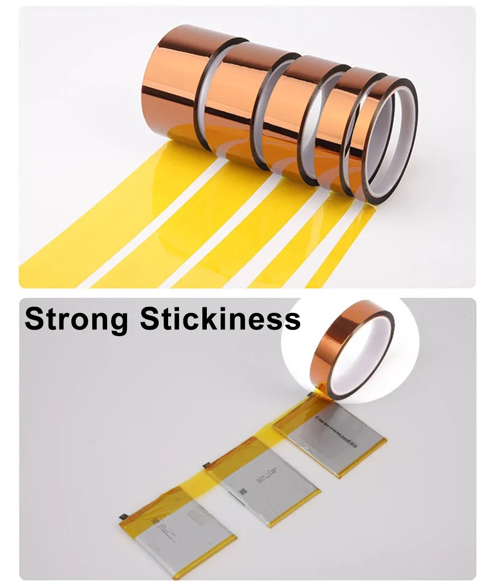 Kapton Tape Polyimide 5-40mm Adhesive Insulating Adhesive Tape Каптоновый Скотч Heat Tape for Board Protection