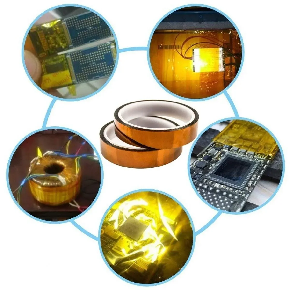 Kapton Tape Polyimide 5-40mm Adhesive Insulating Adhesive Tape Каптоновый Скотч Heat Tape for Board Protection