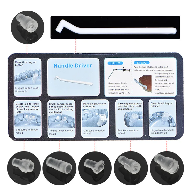 1 Set Orthodontic Accessories Injection Mould Dental Mini Lingual Button Mini Tube Brackets Mould for Making Tongue Buckle