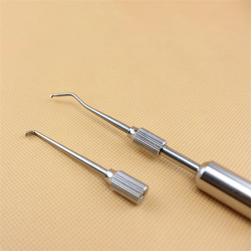 1 set Stainless Steel Manual Dental Crown Remover 2 Tips Press Button Dental Lab Equipment Dental Tools Material Manual Control