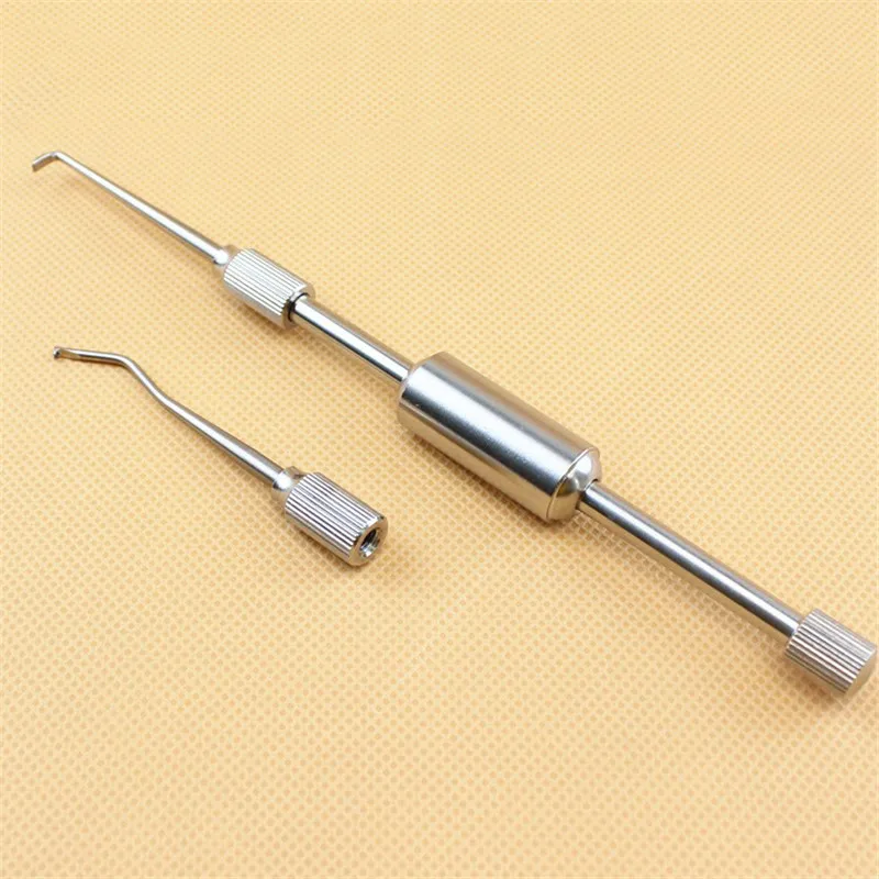 1 set Stainless Steel Manual Dental Crown Remover 2 Tips Press Button Dental Lab Equipment Dental Tools Material Manual Control