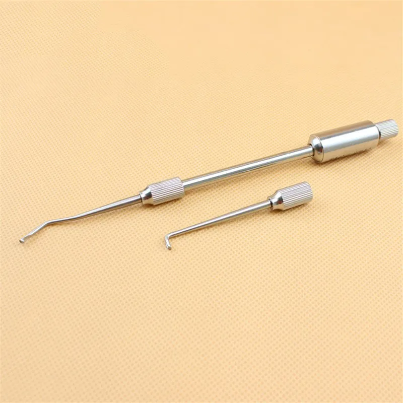 1 set Stainless Steel Manual Dental Crown Remover 2 Tips Press Button Dental Lab Equipment Dental Tools Material Manual Control