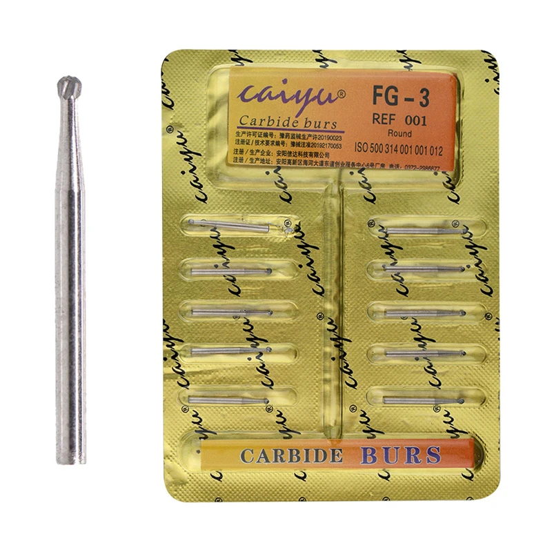10 Pcs Dental Tungsten Steel Carbide Burs for High Speed Handpiece Bit Inverted Cone Bur/Fissure Bur Italy Dental Diamond FG