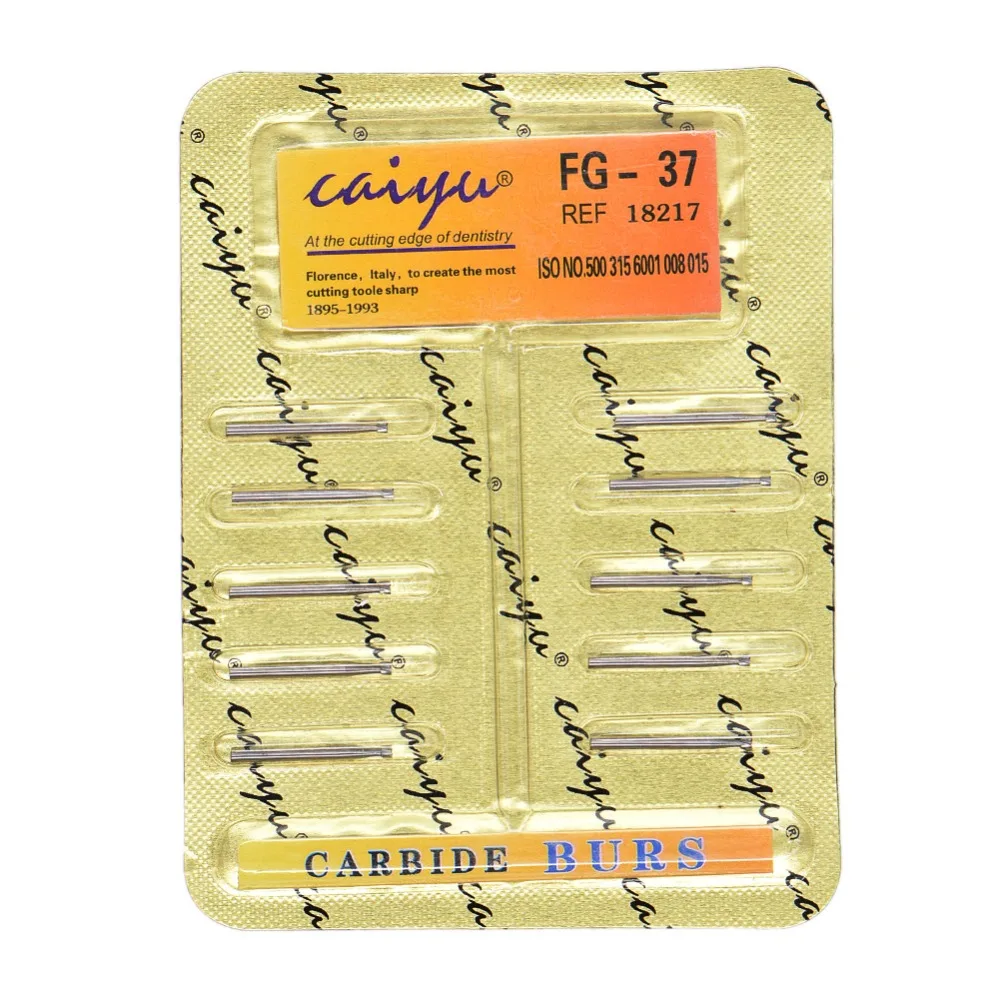 10 Pcs Dental Tungsten Steel Carbide Burs for High Speed Handpiece Bit Inverted Cone Bur/Fissure Bur Italy Dental Diamond FG