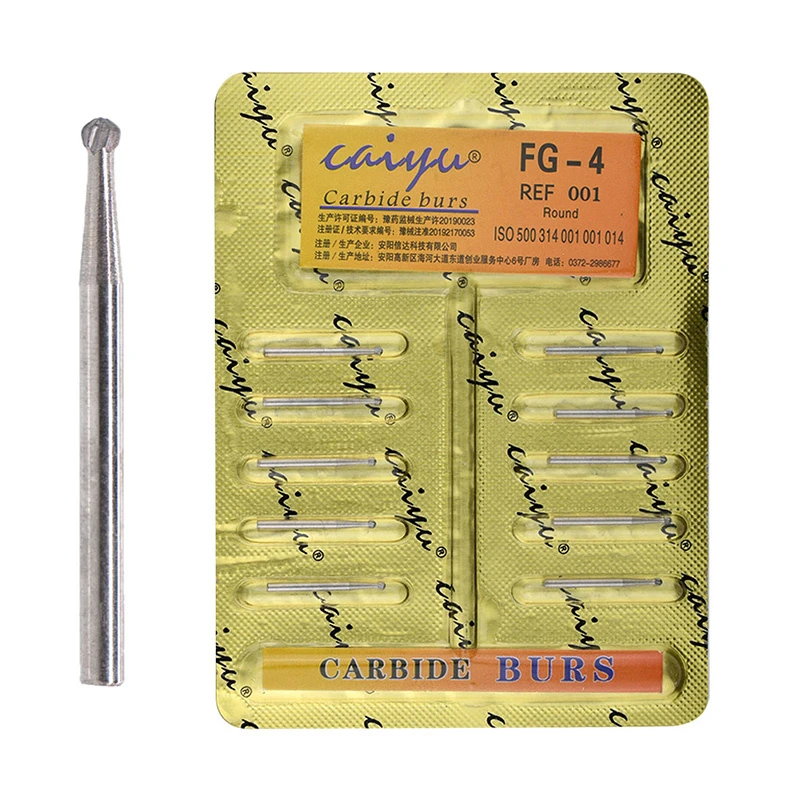 10 Pcs Dental Tungsten Steel Carbide Burs for High Speed Handpiece Bit Inverted Cone Bur/Fissure Bur Italy Dental Diamond FG