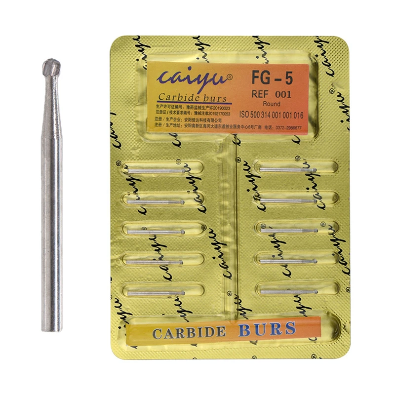10 Pcs Dental Tungsten Steel Carbide Burs for High Speed Handpiece Bit Inverted Cone Bur/Fissure Bur Italy Dental Diamond FG