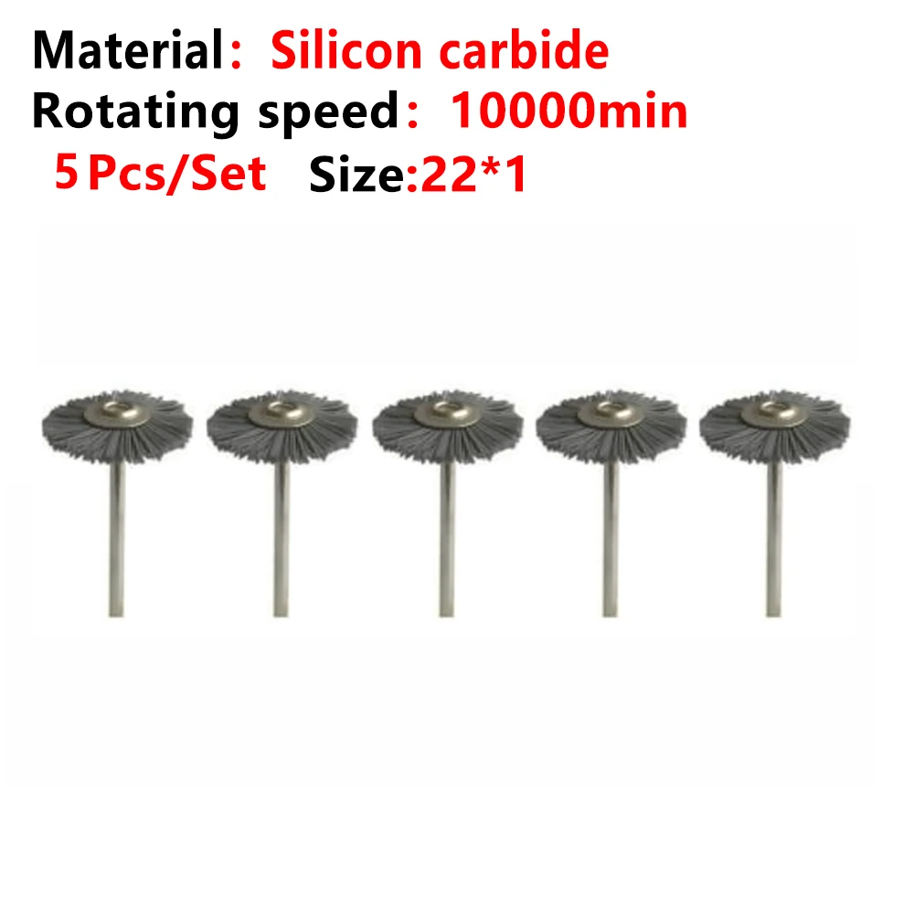 10Pcs Dental Laboratory Dentistry Odontologia Polishing Brush Wheel Rotary Tools 2.35mm HP Shank Wool Goat Cotton Black Buff
