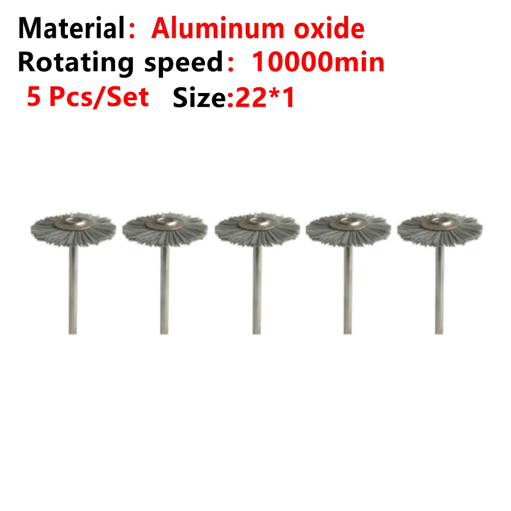 10Pcs Dental Laboratory Dentistry Odontologia Polishing Brush Wheel Rotary Tools 2.35mm HP Shank Wool Goat Cotton Black Buff