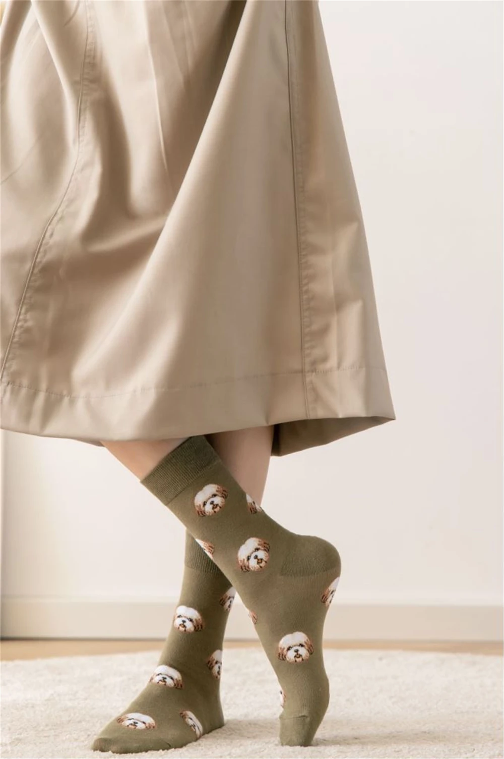 New Cute Cartoon Dog Middle Tube Socks Japanese Ins Creative Female Sokken Shiba Inu Dalmatian Malzis Teddy Pomeranian Dropship