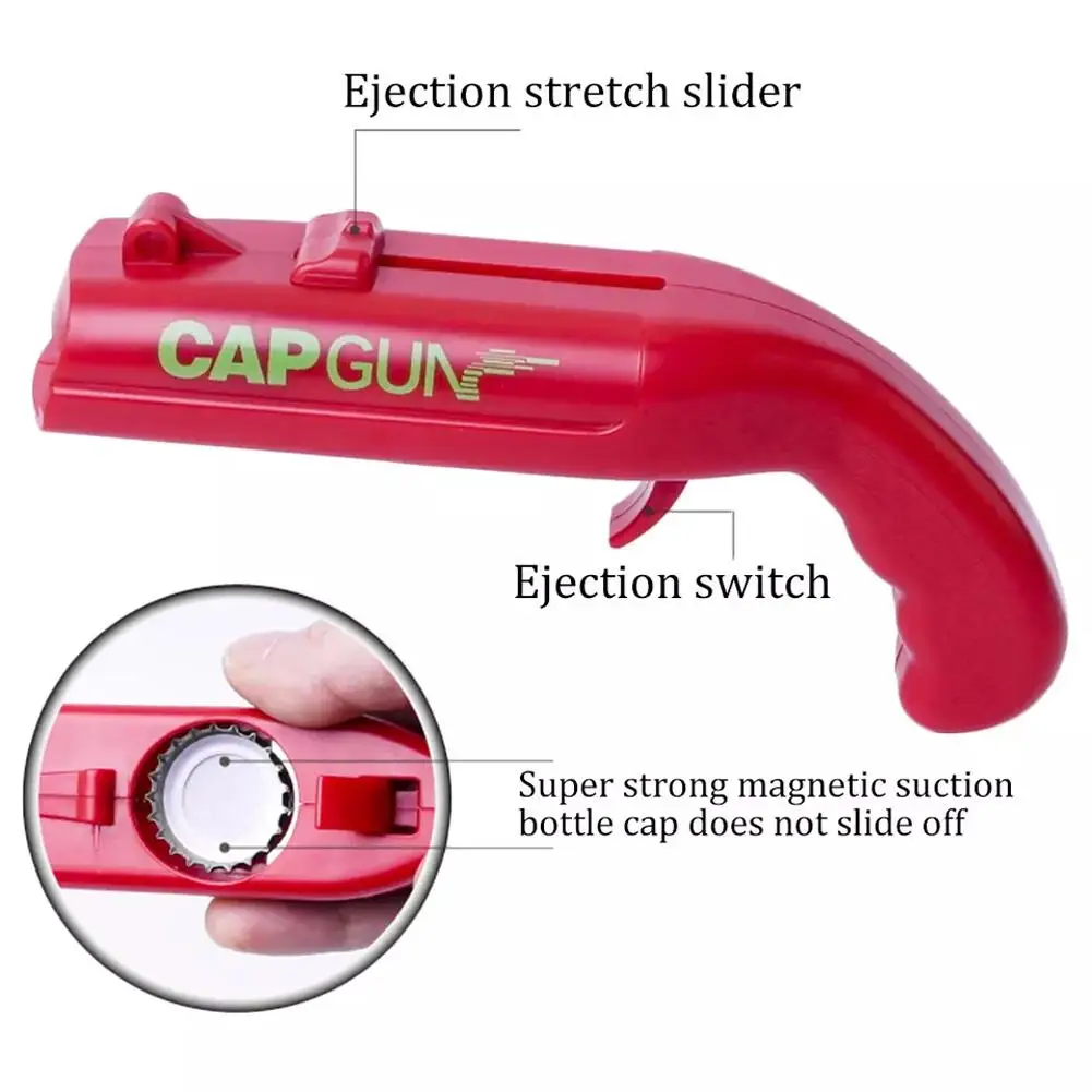 Cap Gun Beer Bottle Opener Portable Beverage Drinking Opening Gun Cap Launcher Kitchen Party Supply Bar Tool Kitchen Accessories
