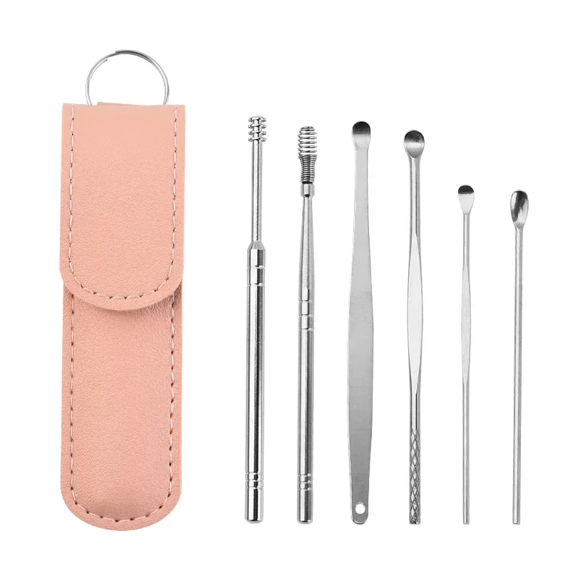 Effective 6Pcs Earwax Cleaning Tool with Spiral Earpick and Ear Curette, Ear Care Tool for Daily Use