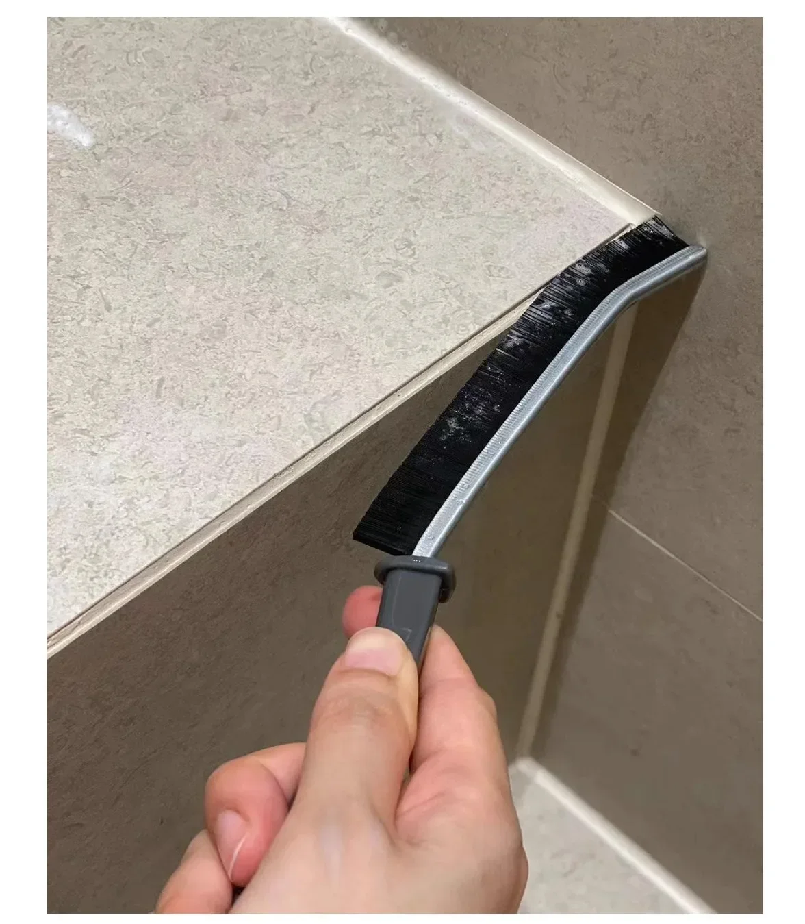 Bathroom Kitchen Gap Cleaning Brush Durable Grout Hard Bristle Long Handle Cleaner Brush for Tile Gaps Window Frames Door Track
