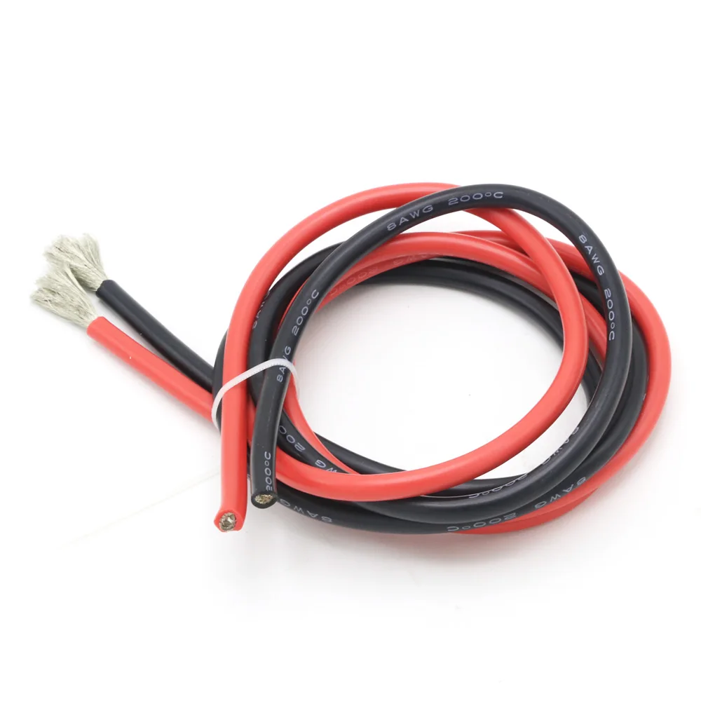 2 Meter Silicon Wire 8 10 12 14 16 18 20 22AWG Heatproof Soft Silicone Silica Gel Wire Cable (1Meter Red+1Meter Black) )