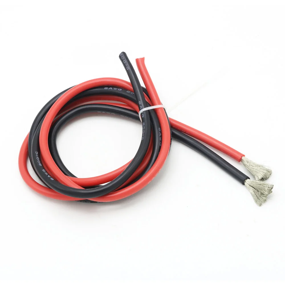 2 Meter Silicon Wire 8 10 12 14 16 18 20 22AWG Heatproof Soft Silicone Silica Gel Wire Cable (1Meter Red+1Meter Black) )