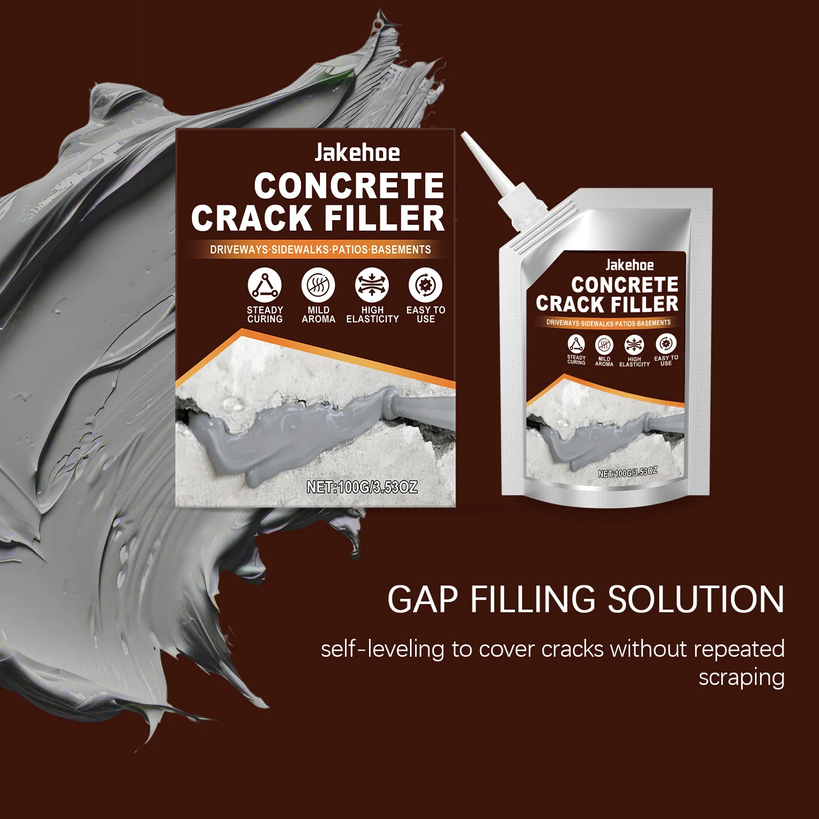 Concrete Crack Filler Self Leveling Sealant Driveway Repair Adhesive Masonry Gap Filler Waterproof Concrete Sealer Quick Dry