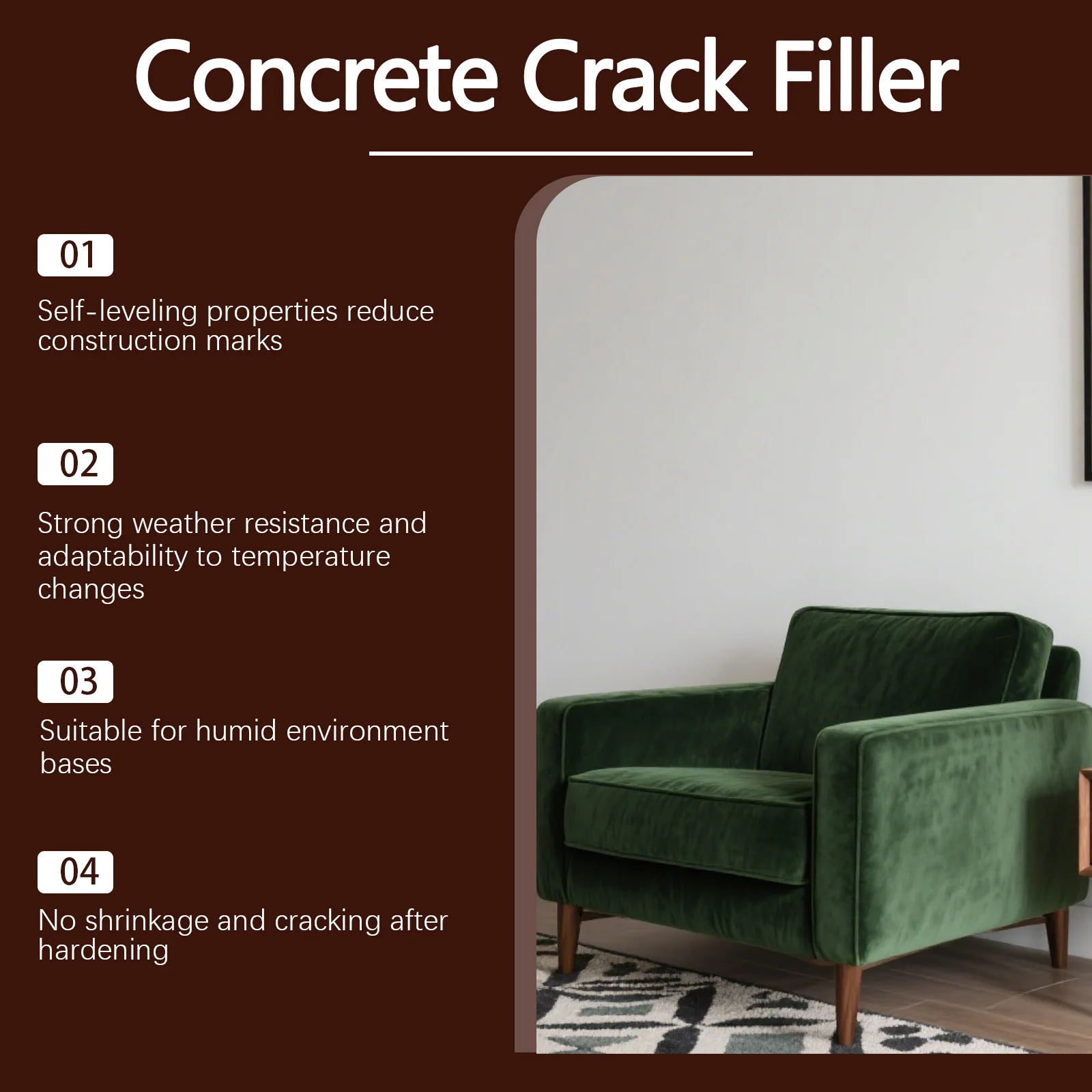 Concrete Crack Filler Self Leveling Sealant Driveway Repair Adhesive Masonry Gap Filler Waterproof Concrete Sealer Quick Dry
