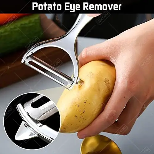 WXCOO Stainless Steel Fruit Peeler Wooden Handle Paring Knife Planer Sugarcane Household Thick Fruits Vegetables Scraping Tools
