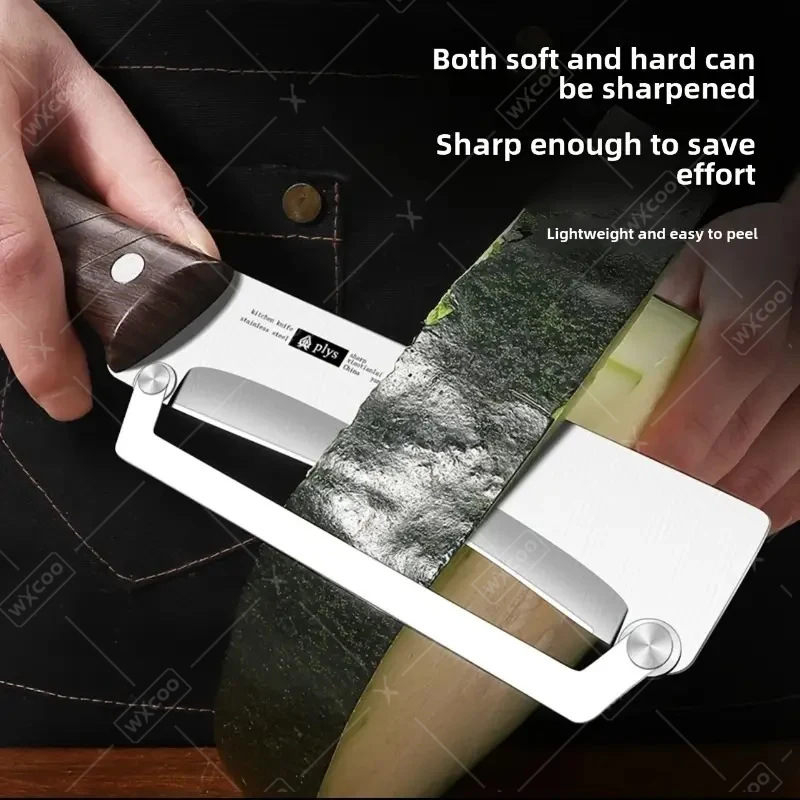 WXCOO Stainless Steel Fruit Peeler Wooden Handle Paring Knife Planer Sugarcane Household Thick Fruits Vegetables Scraping Tools