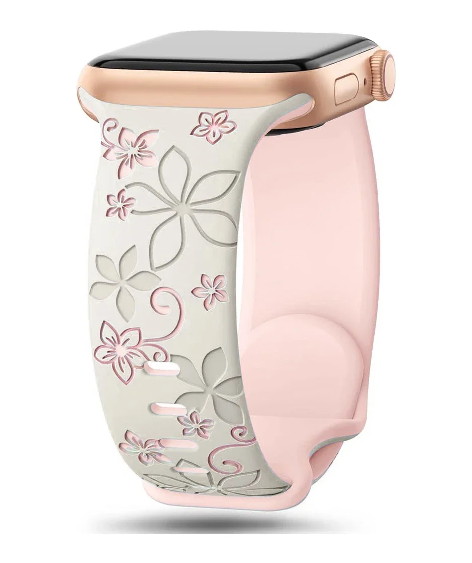 Engraved Strap For Apple Watch Band 46mm 40mm 44mm 41mm 42 45 49mm silicone bracelet For iwatch series 11 10 9 7 se 6 5 8 ultra