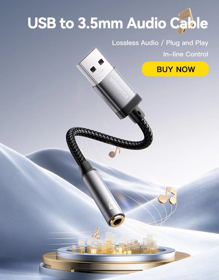 Essager Lighting to 3.5mm Jack Audio Adapter Headphone Aux Cable USB Type C to 3.5 Adapter OTG Type C For iPhone Xiaomi OnePlus