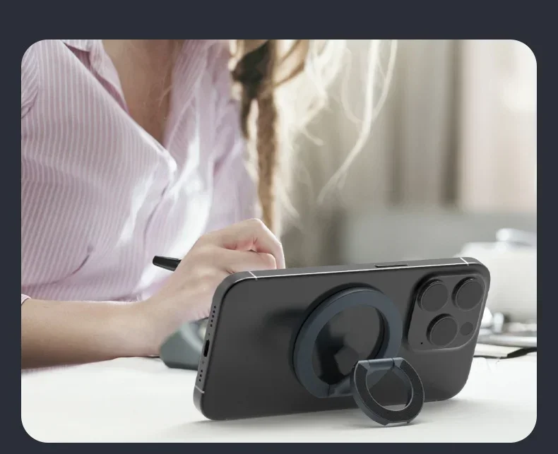 2026 New Magnetic Phone Ring Holder 360° Rotation Foldable Stand Double Sided Strong Magnet For Magsafe iPhone Samsung Holder