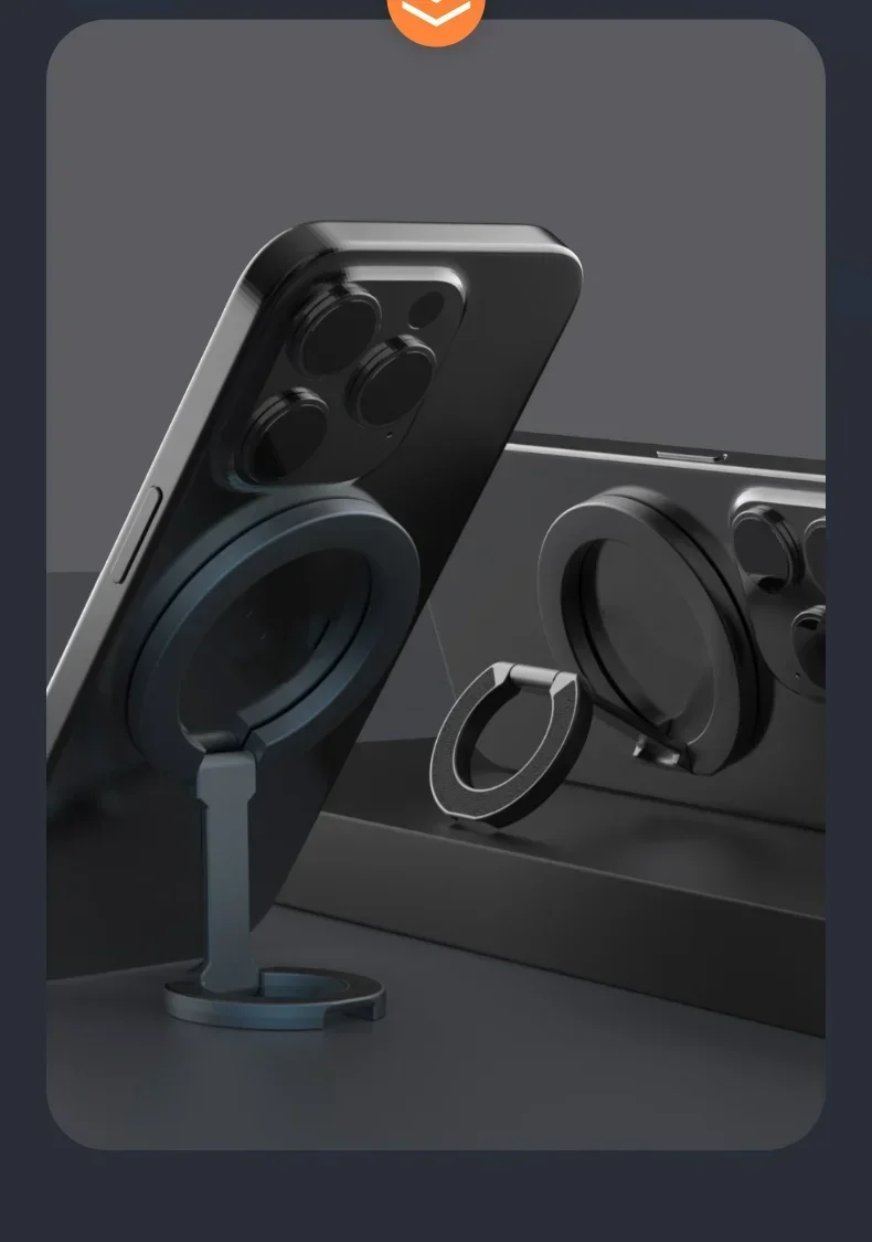 2026 New Magnetic Phone Ring Holder 360° Rotation Foldable Stand Double Sided Strong Magnet For Magsafe iPhone Samsung Holder