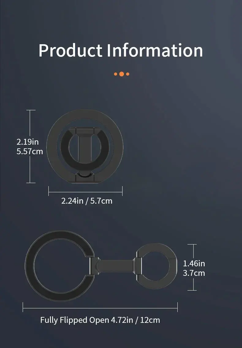 2026 New Magnetic Phone Ring Holder 360° Rotation Foldable Stand Double Sided Strong Magnet For Magsafe iPhone Samsung Holder