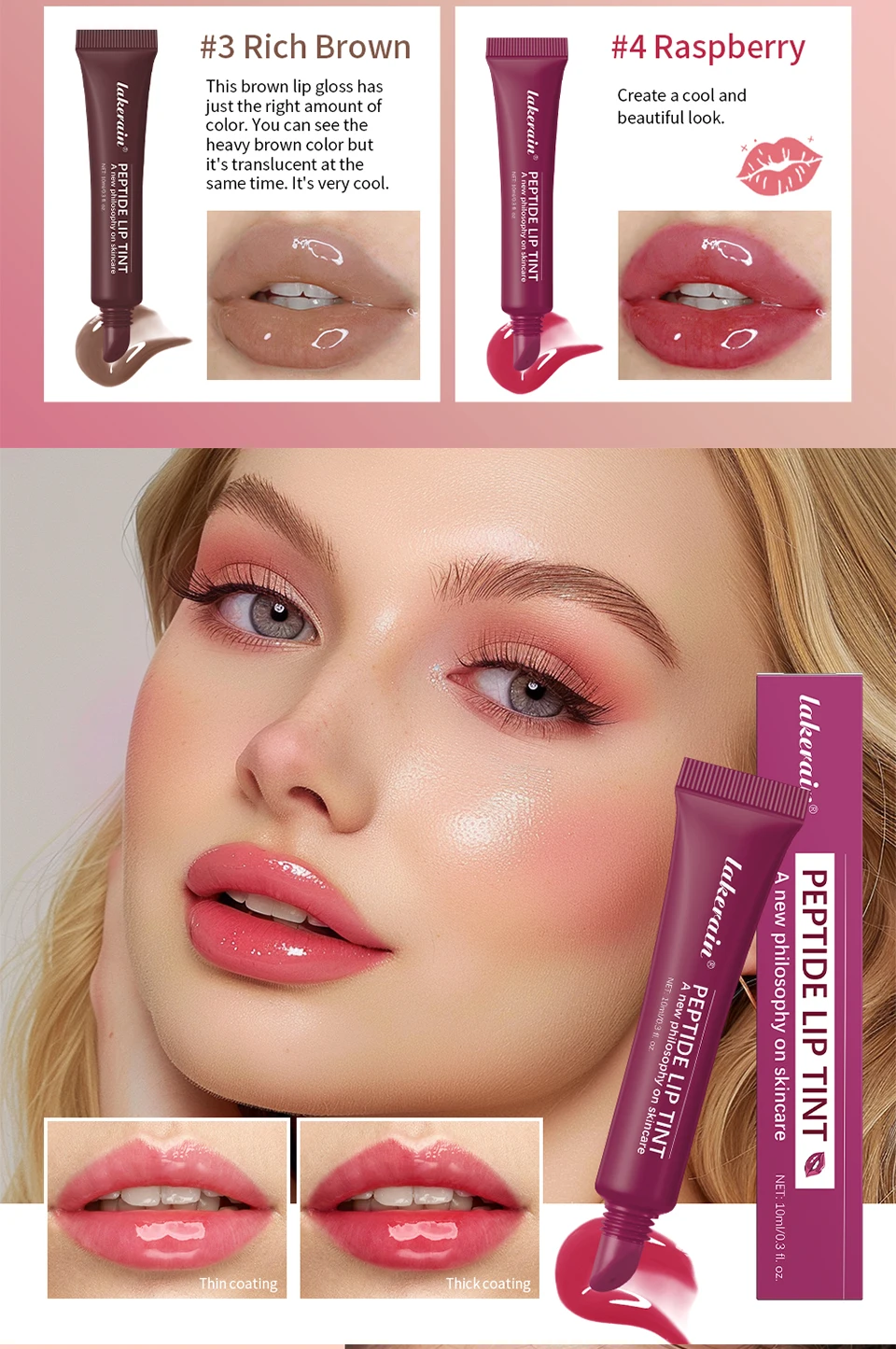 10ml Mirror Lip Glaze Moisturizes Jelly Lip Enrichment Oil Lasting Water Light Glass Lip Oil Remove Line Lip Protection Serum