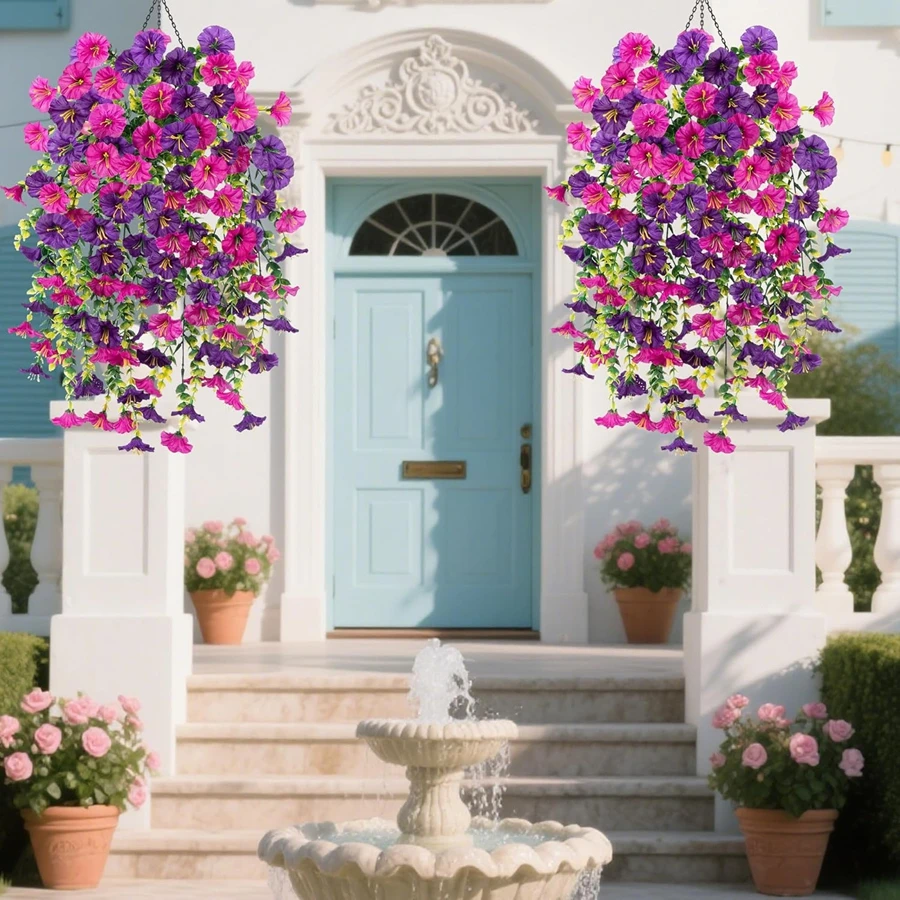 1/2Pcs Artificial Flowers Vine Morning Glory Wedding Bridal Home Room Table Festival Decor Outdoor Yard Garden Arch DIY Gift Box