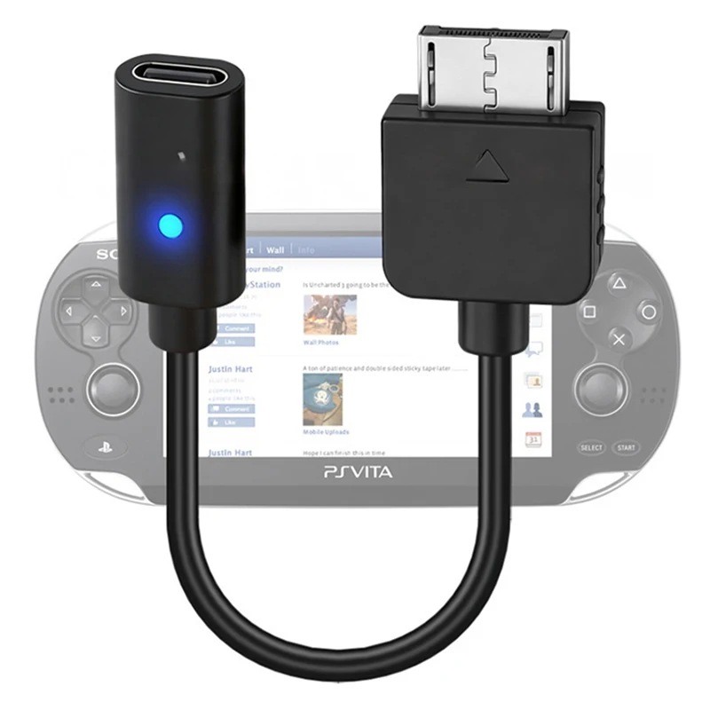USB C Cable for Playstation Vita 1000 Controller Charging Adapter Type C LED Convert Cord for PS Vita 1000 Console Power Wire