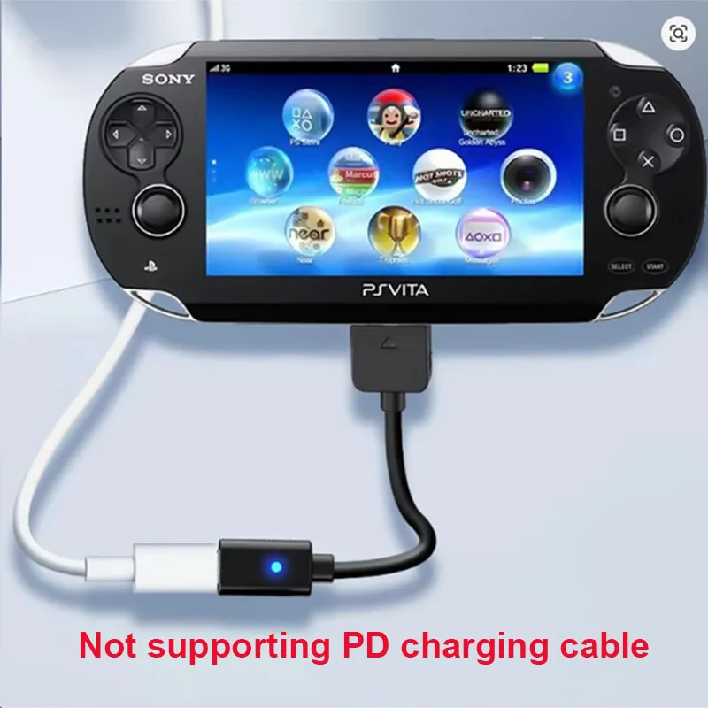USB C Cable for Playstation Vita 1000 Controller Charging Adapter Type C LED Convert Cord for PS Vita 1000 Console Power Wire