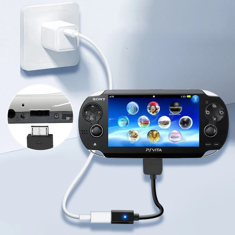USB C Cable for Playstation Vita 1000 Controller Charging Adapter Type C LED Convert Cord for PS Vita 1000 Console Power Wire